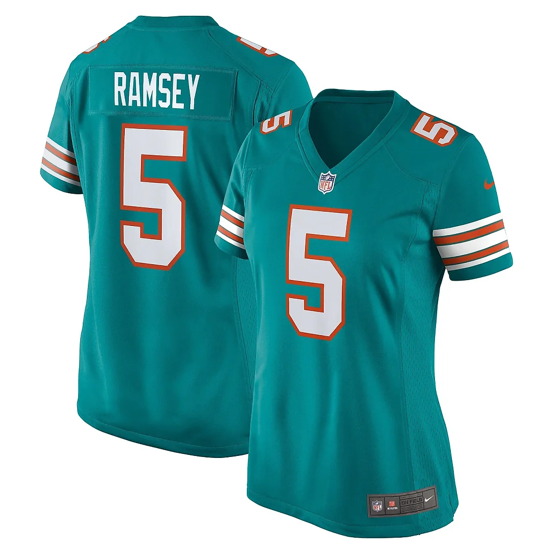 Zennovawear Women's Miami Dolphins Jalen Ramsey Aqua Alternate Game Jersey