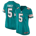 Zennovawear Women's Miami Dolphins Jalen Ramsey Aqua Alternate Game Jersey