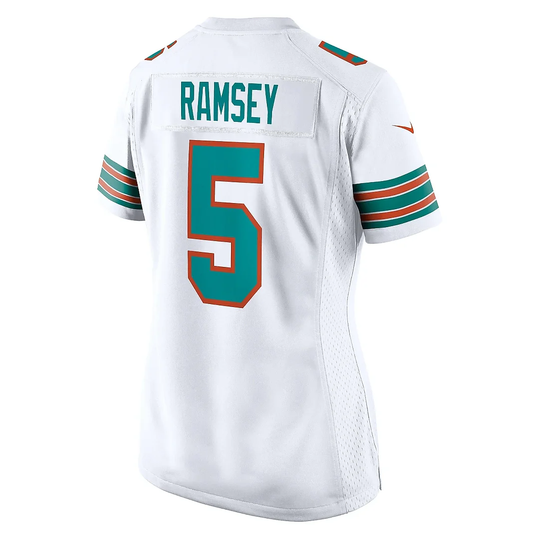Zennovawear Women's Miami Dolphins Jalen Ramsey White Alternate Game Jersey