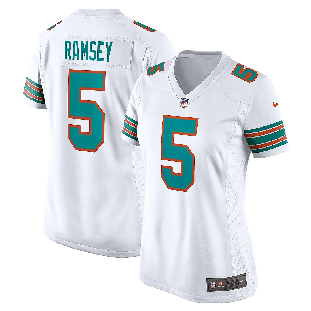 Zennovawear Women's Miami Dolphins Jalen Ramsey White Alternate Game Jersey