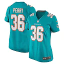 Zennovawear Women's Miami Dolphins Jamal Perry Aqua Home Game Player Jersey