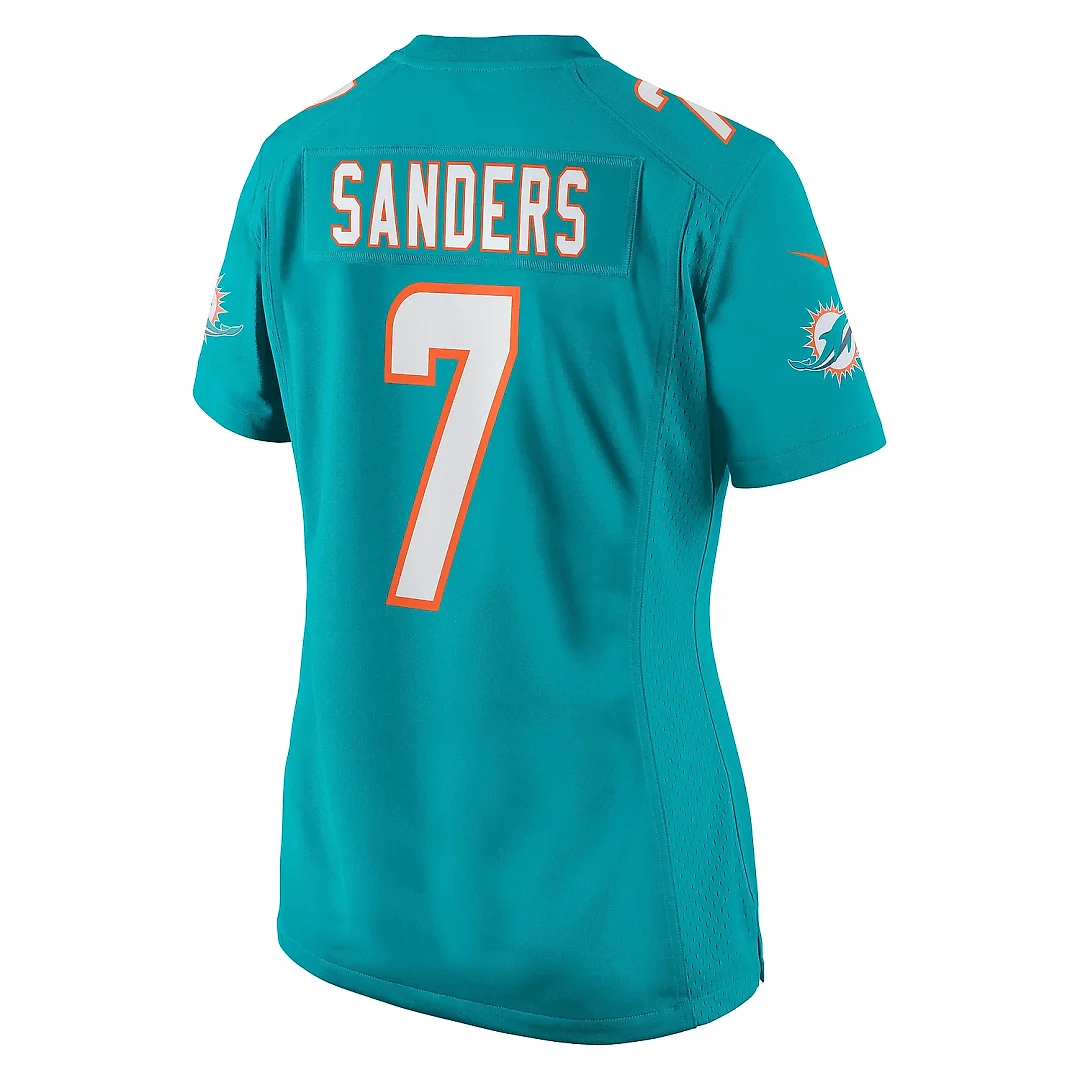 Zennovawear Women's Miami Dolphins Jason Sanders Aqua Game Jersey