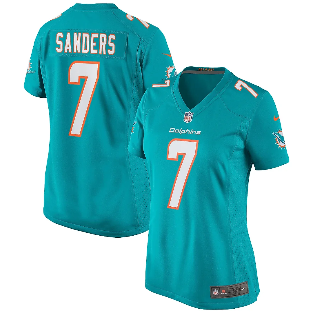 Zennovawear Women's Miami Dolphins Jason Sanders Aqua Game Jersey