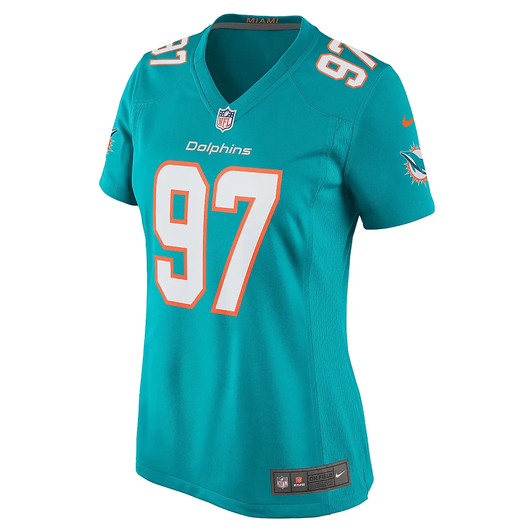 Zennovawear Women's Miami Dolphins Jaylen Twyman Aqua Home Game Player Jersey