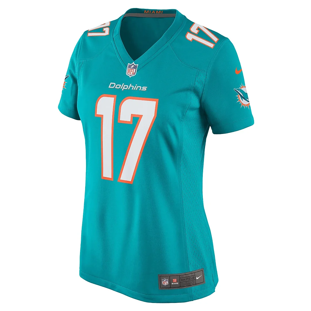 Zennovawear Women's Miami Dolphins Jaylen Waddle Aqua Game Player Jersey