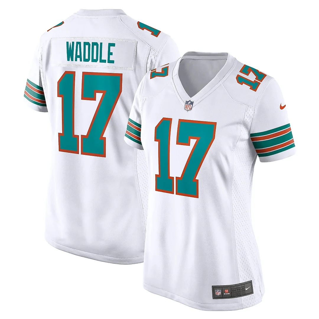Zennovawear Women's Miami Dolphins Jaylen Waddle White Game Jersey