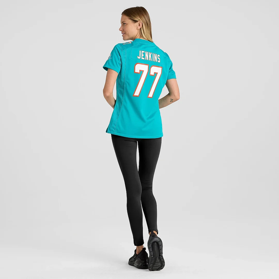 Zennovawear Women's Miami Dolphins John Jenkins Aqua Game Player Jersey