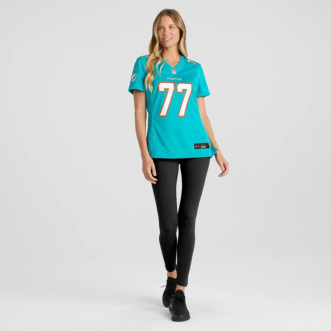 Zennovawear Women's Miami Dolphins John Jenkins Aqua Game Player Jersey