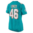 Zennovawear Women's Miami Dolphins John Lovett Aqua Game Player Jersey