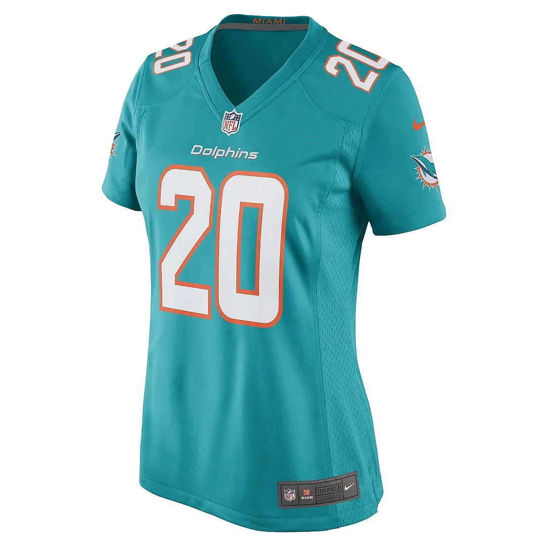 Zennovawear Women's Miami Dolphins Justin Bethel Aqua Game Player Jersey