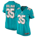 Zennovawear Women's Miami Dolphins Ka'Dar Hollman Aqua Home Game Player Jersey