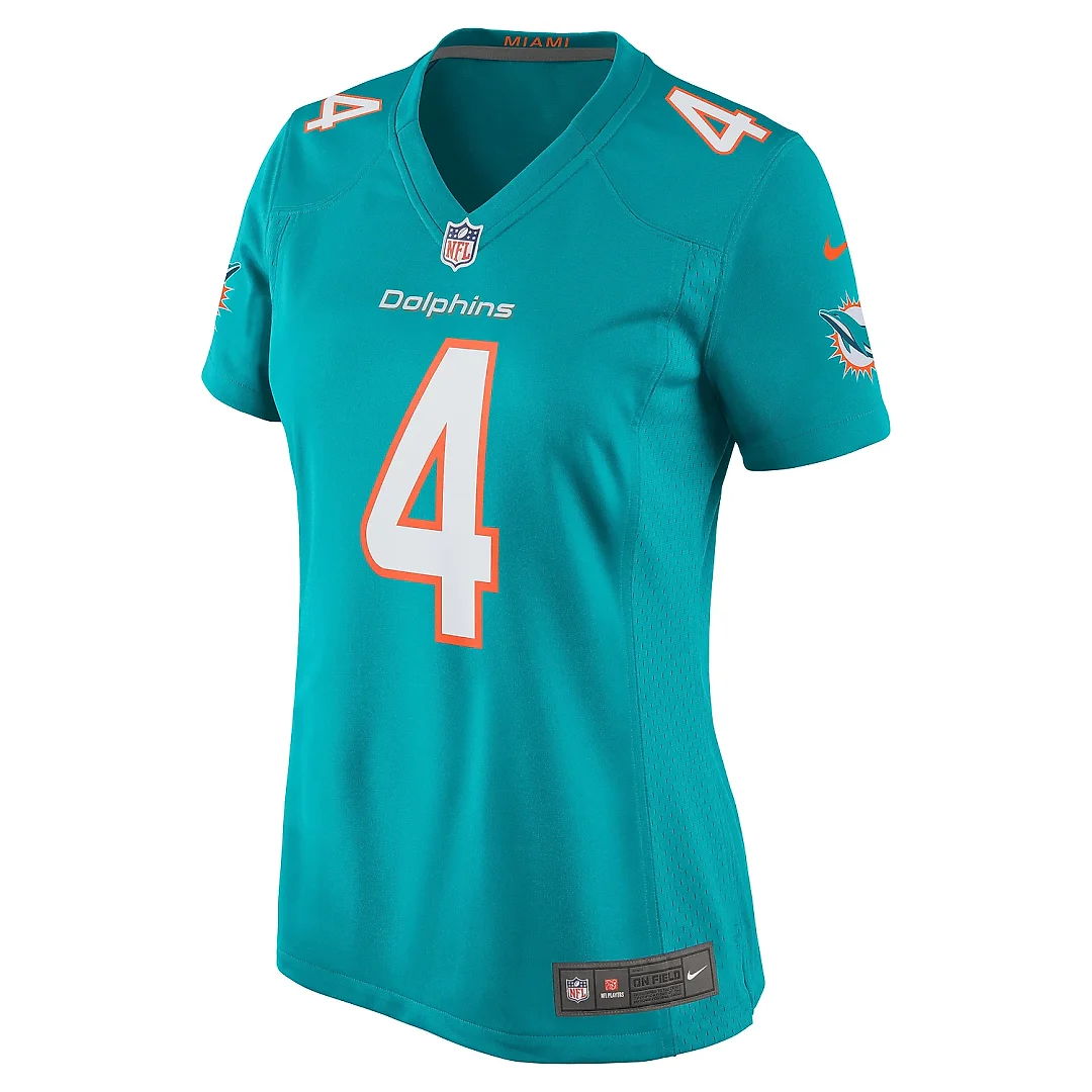 Zennovawear Women's Miami Dolphins Kader Kohou Aqua Game Player Jersey