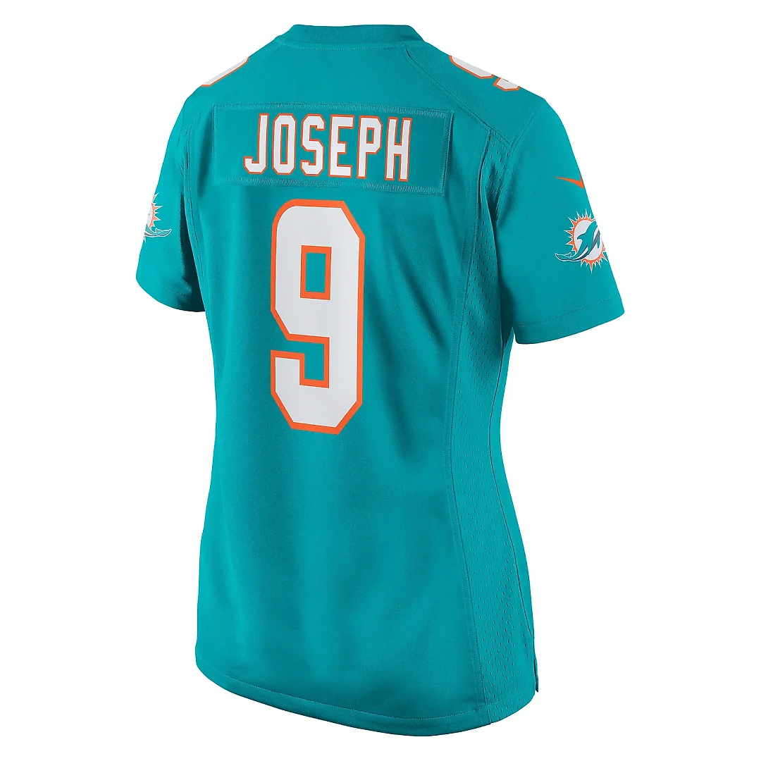 Zennovawear Women's Miami Dolphins Kelvin Joseph Aqua Team Game Jersey