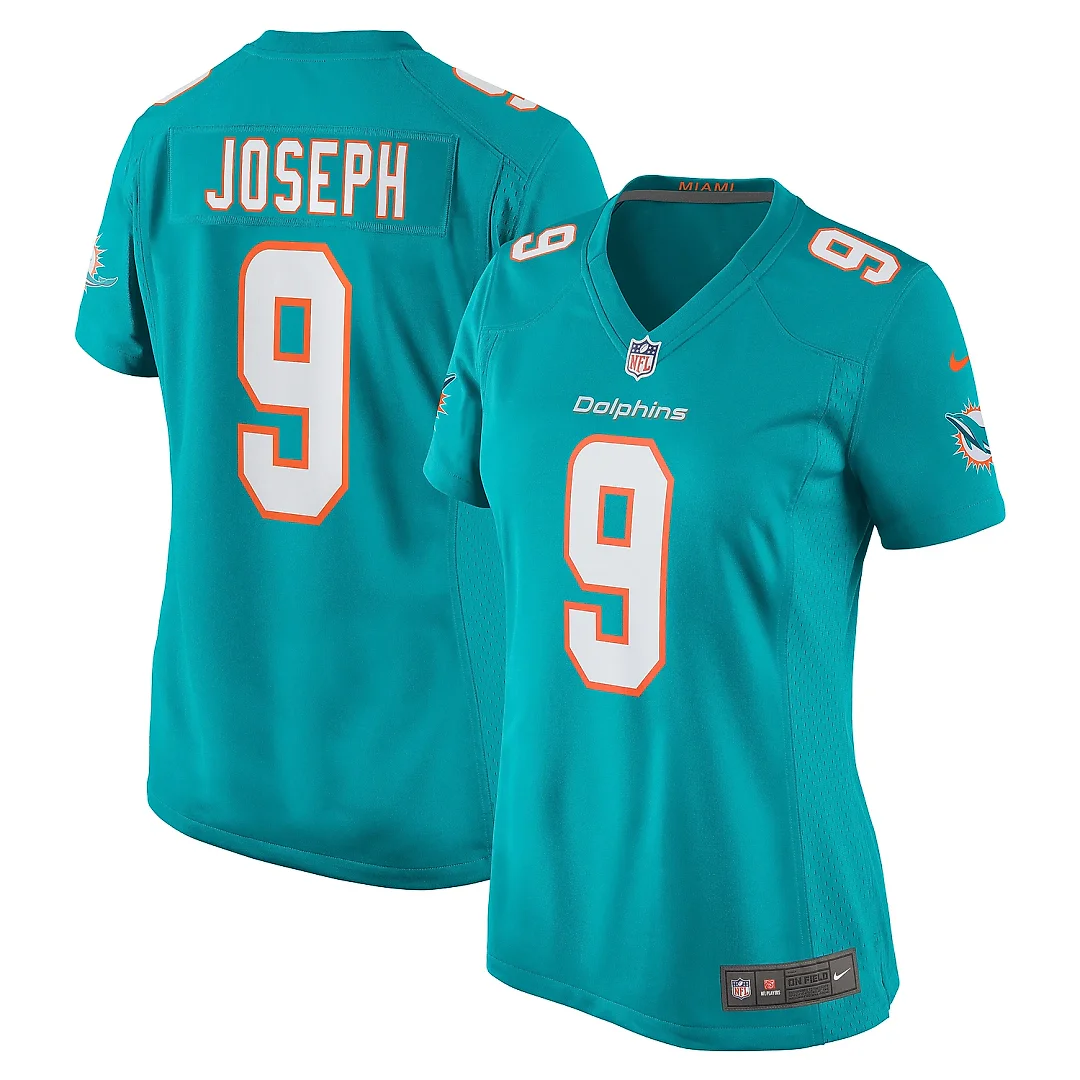 Zennovawear Women's Miami Dolphins Kelvin Joseph Aqua Team Game Jersey