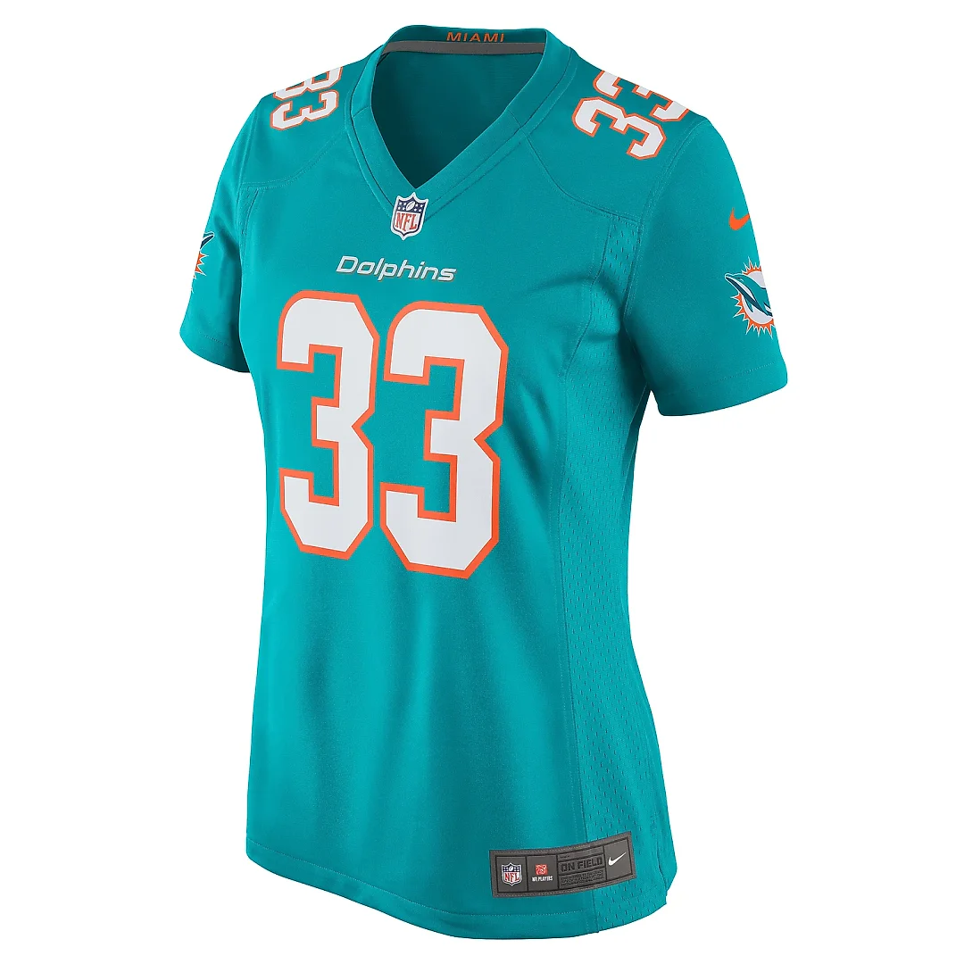 Zennovawear Women's Miami Dolphins Lamical Perine Aqua Home Game Player Jersey