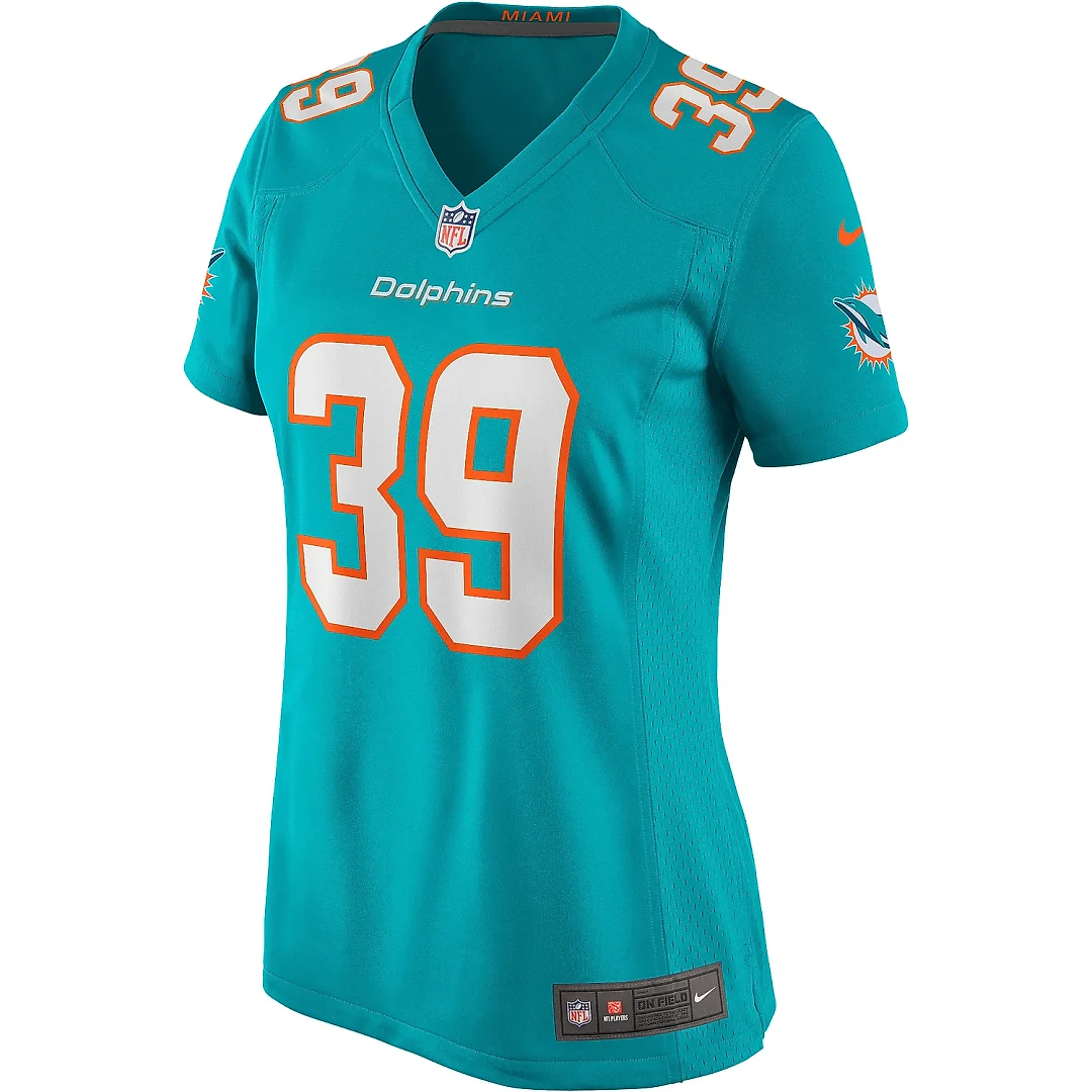 Zennovawear Women's Miami Dolphins Larry Csonka Aqua Game Retired Player Jersey