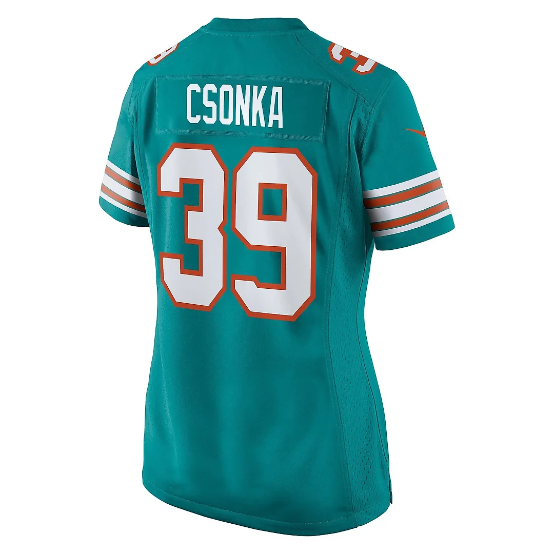Zennovawear Women's Miami Dolphins Larry Csonka Aqua Retired Player Jersey