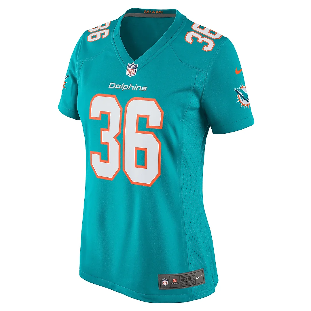 Zennovawear Women's Miami Dolphins Mark Milton Aqua Game Jersey