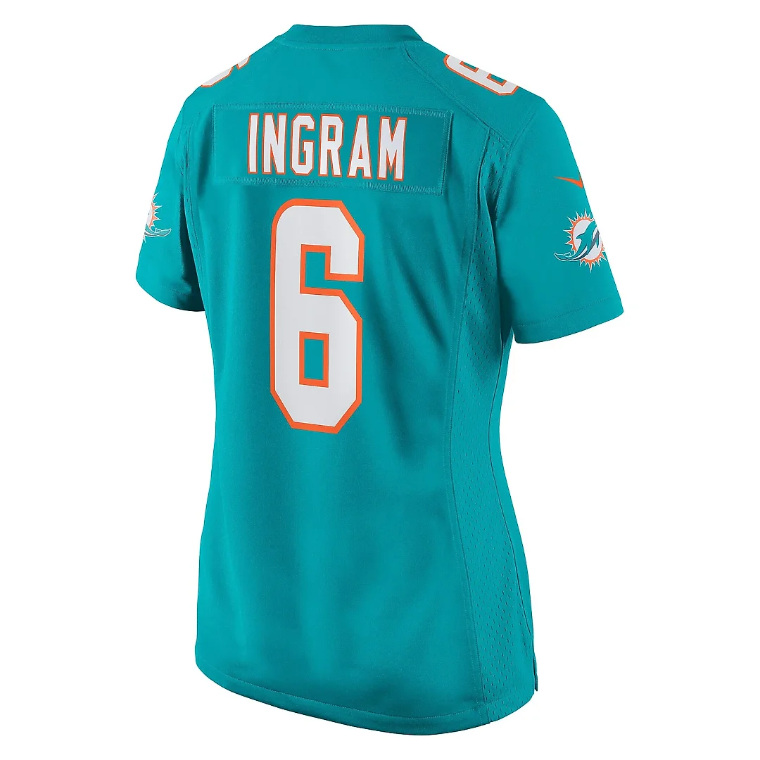 Zennovawear Women's Miami Dolphins Melvin Ingram Aqua Home Game Player Jersey
