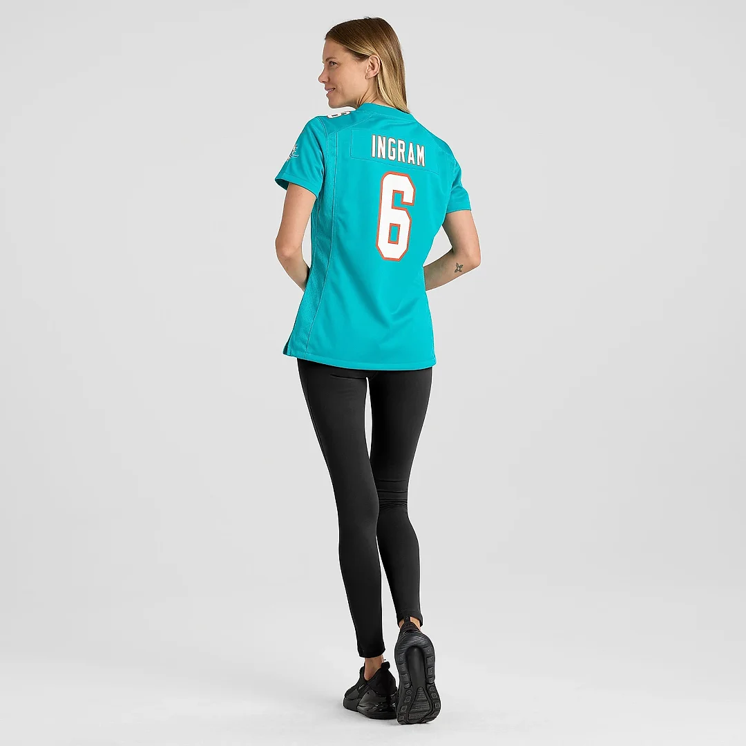 Zennovawear Women's Miami Dolphins Melvin Ingram Aqua Home Game Player Jersey
