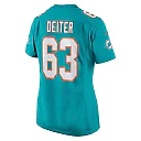 Zennovawear Women's Miami Dolphins Michael Deiter Aqua Game Jersey