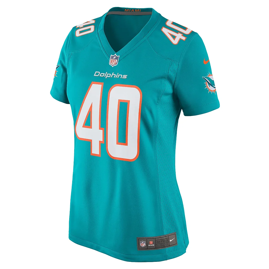 Zennovawear Women's Miami Dolphins Nik Needham Aqua Game Jersey