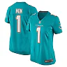 Zennovawear Women's Miami Dolphins Number 1 Mom Aqua Game Jersey