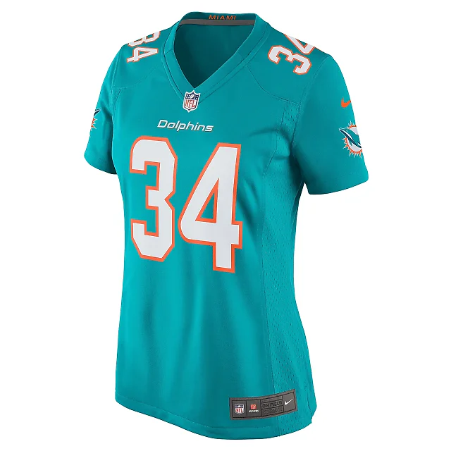 Zennovawear Women's Miami Dolphins Parry Nickerson Aqua Team Game Jersey