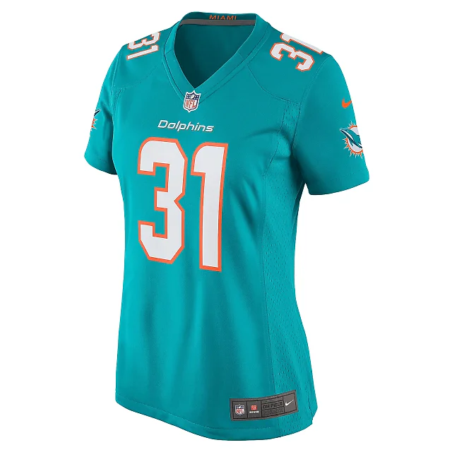 Zennovawear Women's Miami Dolphins Raheem Mostert Aqua Game Jersey