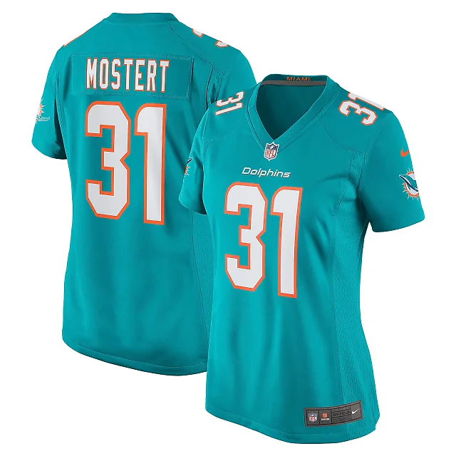 Zennovawear Women's Miami Dolphins Raheem Mostert Aqua Game Jersey