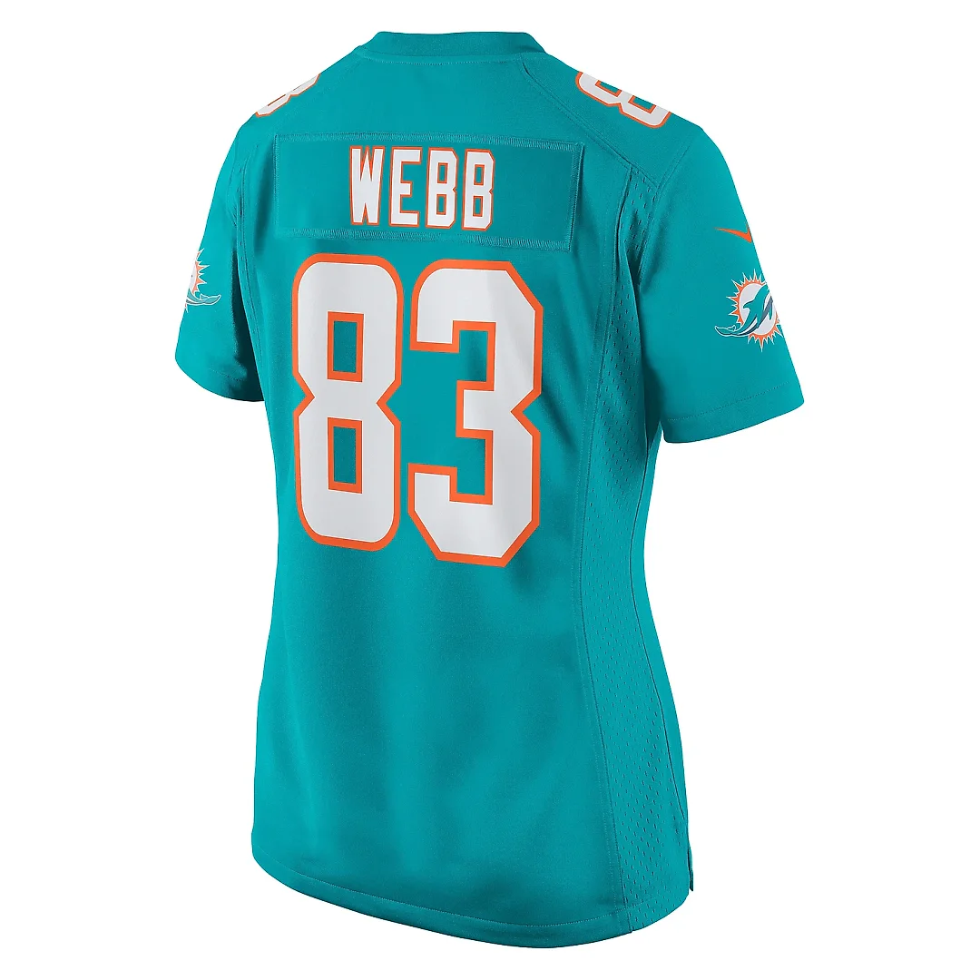 Zennovawear Women's Miami Dolphins Raleigh Webb Aqua Team Game Jersey