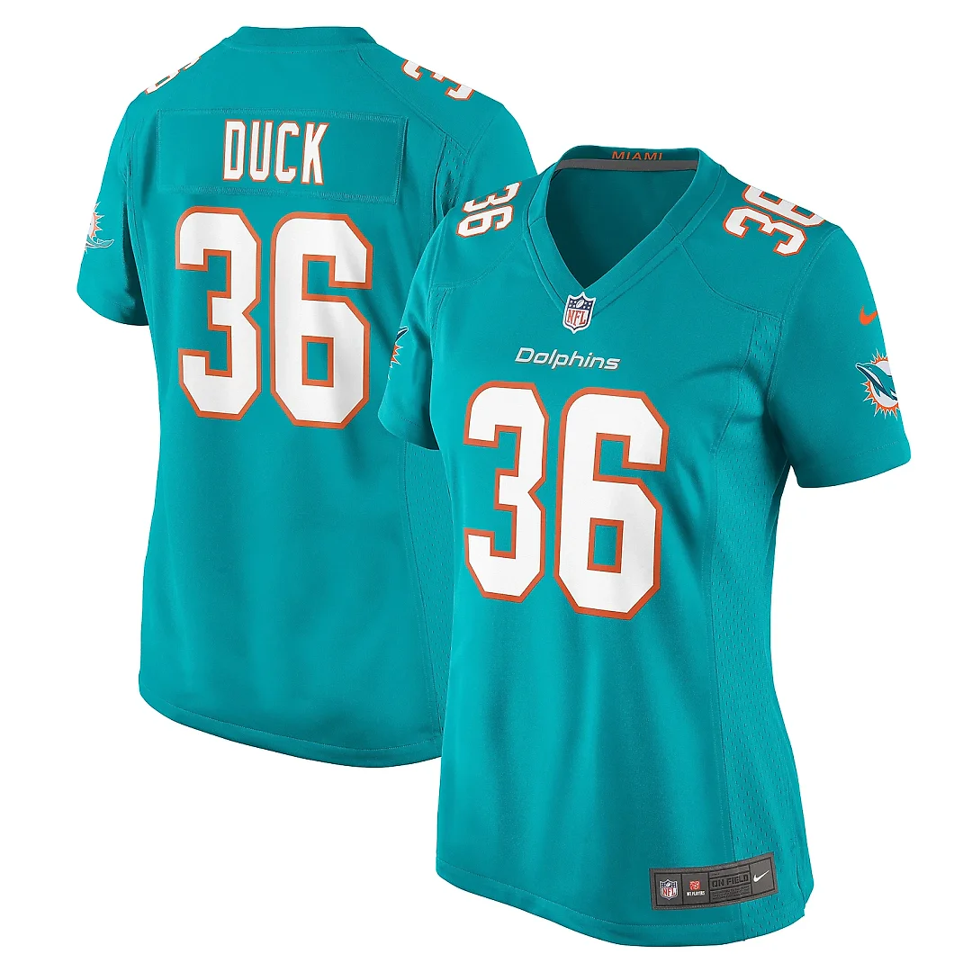 Zennovawear Women's Miami Dolphins Storm Duck Aqua Game Jersey