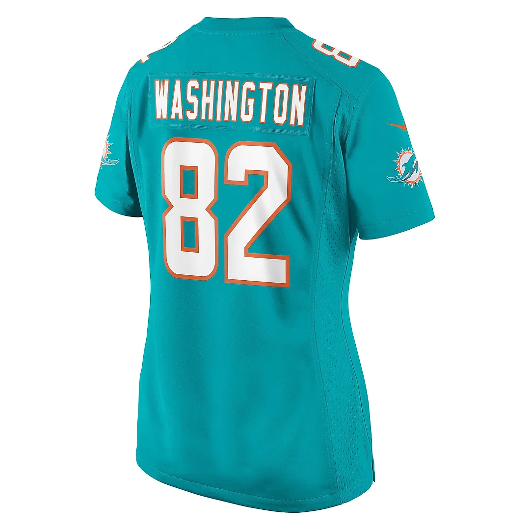 Zennovawear Women's Miami Dolphins Tahj Washington Aqua Game Jersey