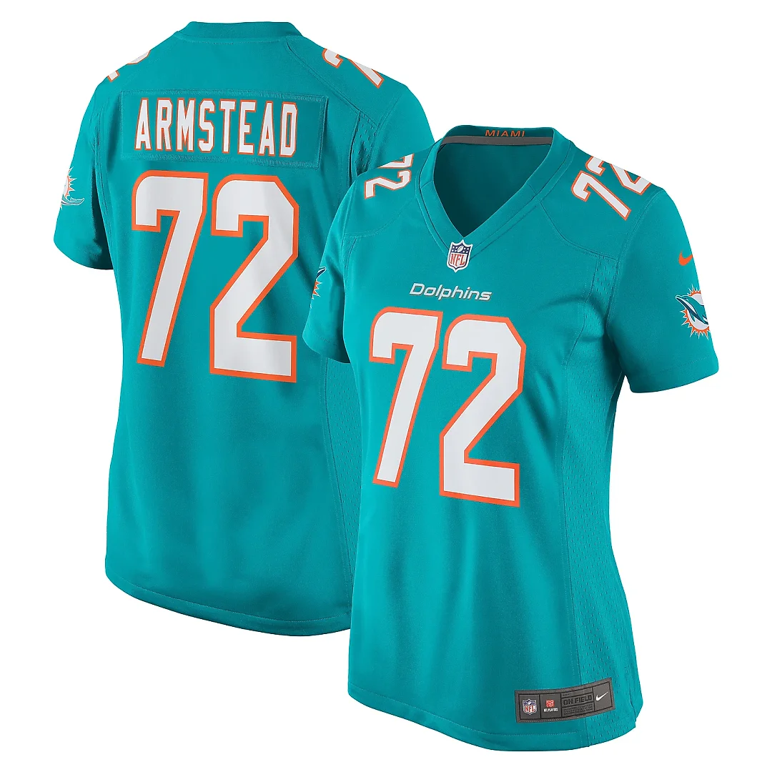 Zennovawear Women's Miami Dolphins Terron Armstead Aqua Game Jersey