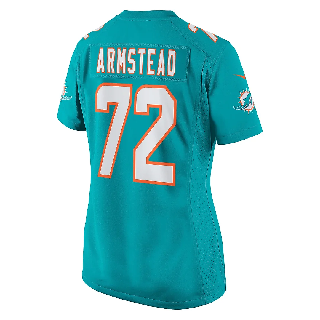 Zennovawear Women's Miami Dolphins Terron Armstead Aqua Game Jersey
