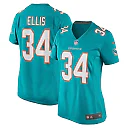 Zennovawear Women's Miami Dolphins Tino Ellis Aqua Home Game Player Jersey