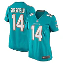 Zennovawear Women's Miami Dolphins Trent Sherfield Aqua Game Player Jersey
