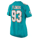 Zennovawear Women's Miami Dolphins Trey Flowers Aqua Game Player Jersey