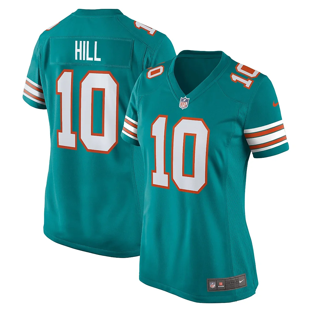 Zennovawear Women's Miami Dolphins Tyreek Hill Aqua Alternate Game Jersey