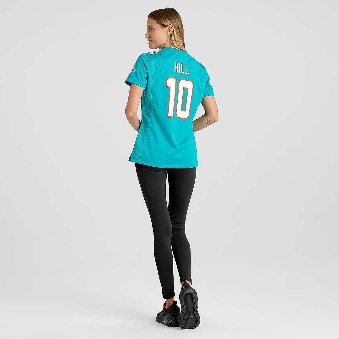 Zennovawear Women's Miami Dolphins Tyreek Hill Aqua Player Jersey