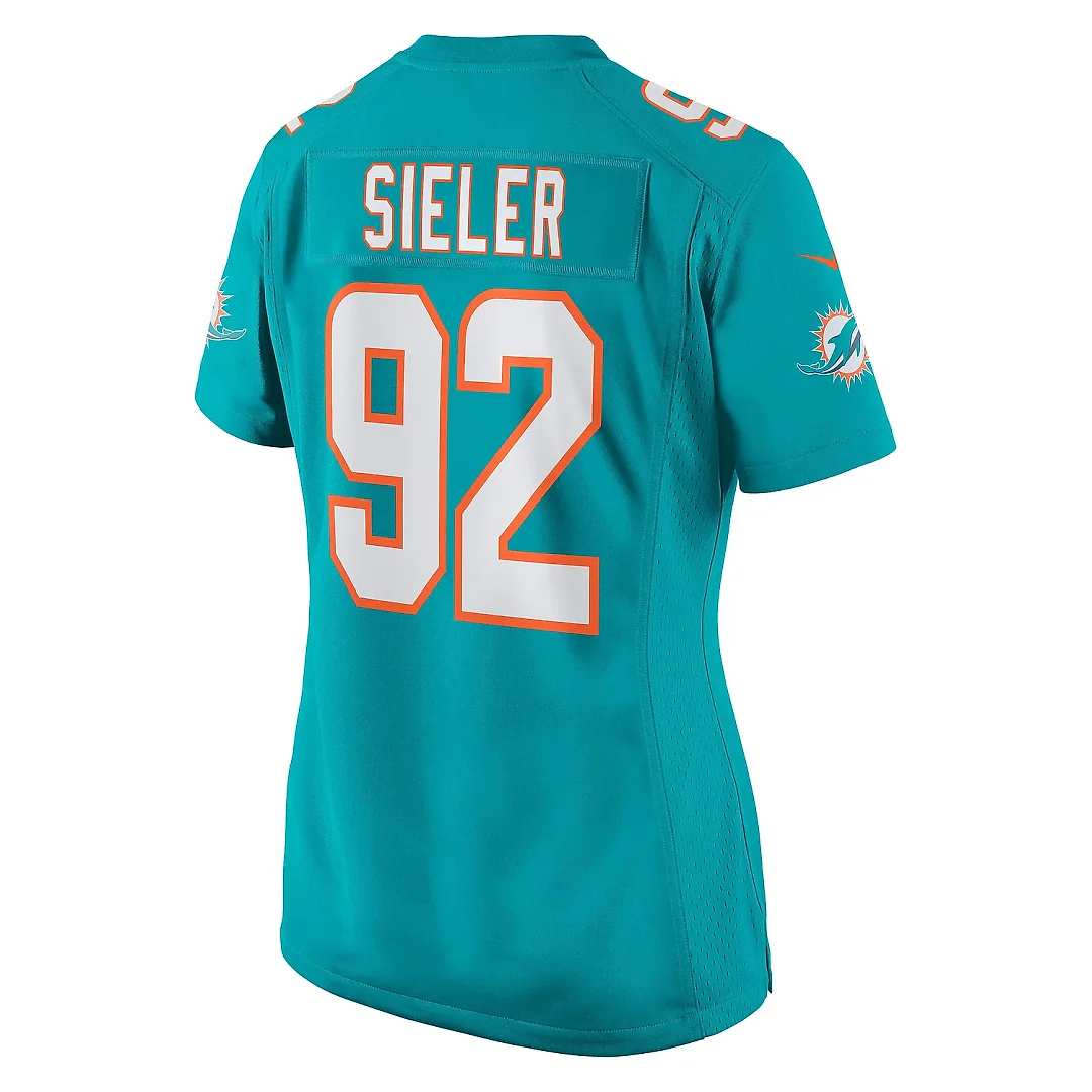 Zennovawear Women's Miami Dolphins Zach Sieler Aqua Game Jersey