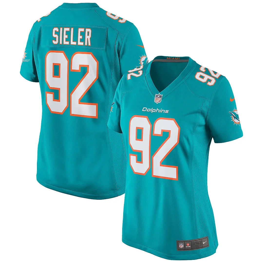 Zennovawear Women's Miami Dolphins Zach Sieler Aqua Game Jersey