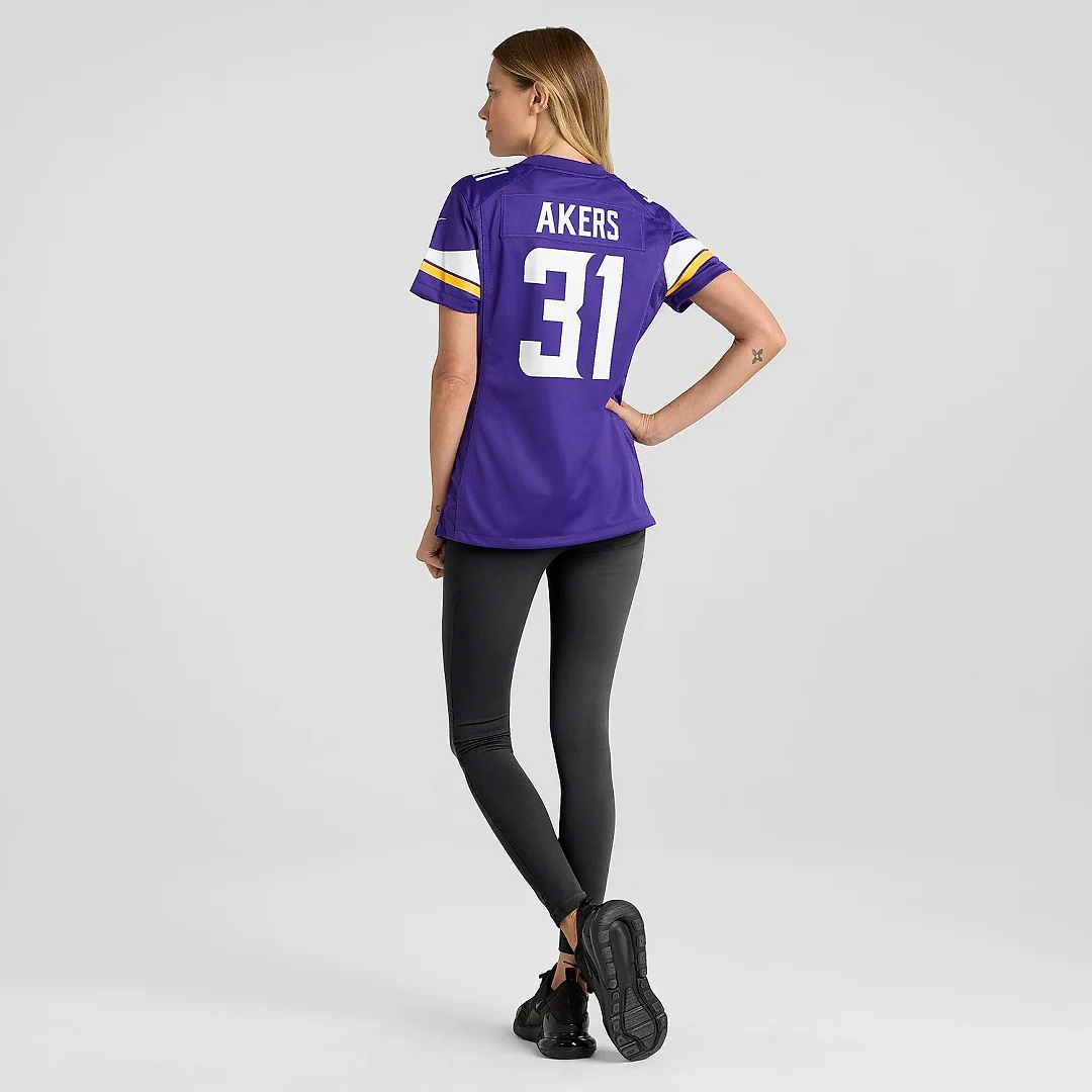 Zennovawear Women's Minnesota Vikings Cam Akers Purple Game Jersey