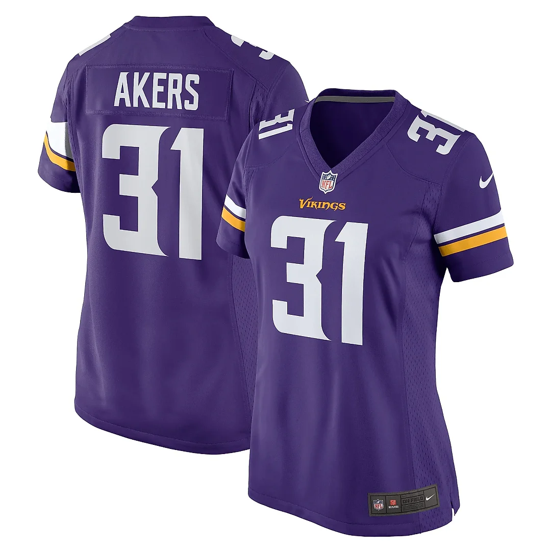 Zennovawear Women's Minnesota Vikings Cam Akers Purple Game Jersey