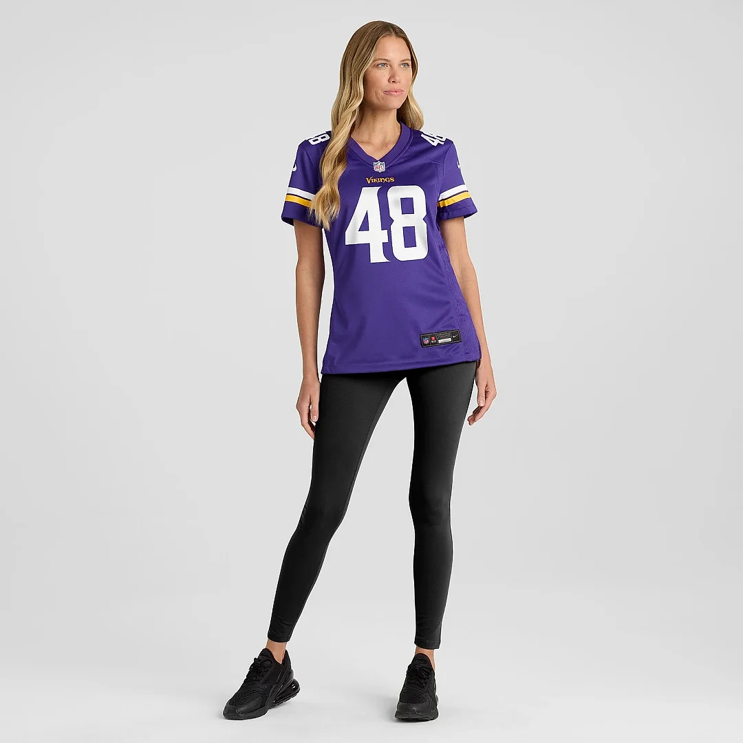 Zennovawear Women's Minnesota Vikings Chris Garrett Purple Home Game Player Jersey