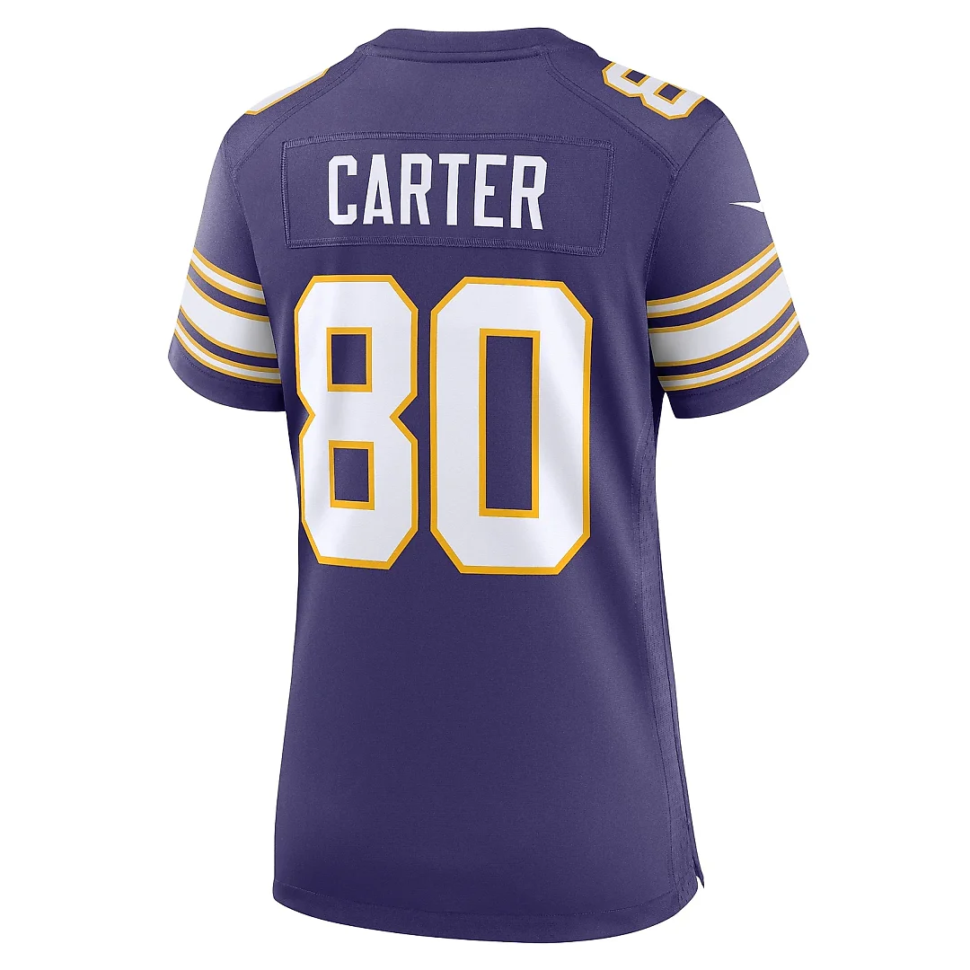 Zennovawear Women's Minnesota Vikings Cris Carter Purple Classic Retired Player Game Jersey