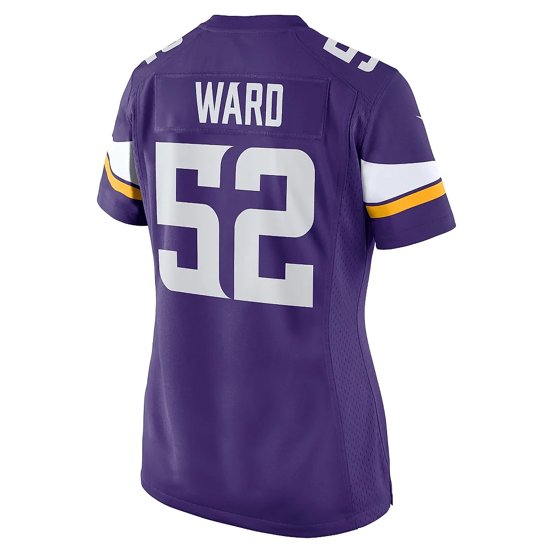 Zennovawear Women's Minnesota Vikings Jihad Ward Purple Team Game Jersey