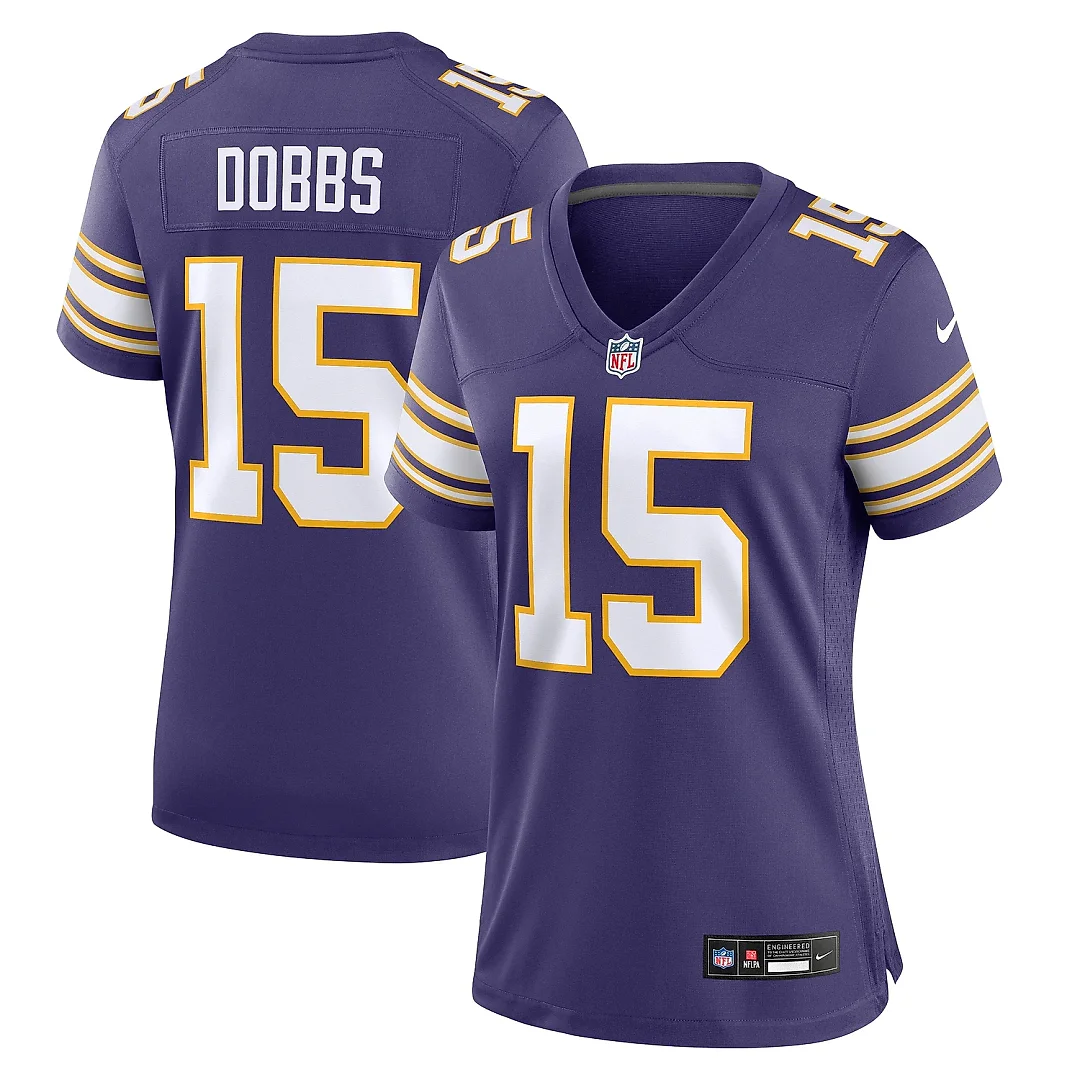Zennovawear Women's Minnesota Vikings Joshua Dobbs Purple Alternate Game Jersey