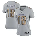Zennovawear Women's Minnesota Vikings Justin Jefferson Gray Atmosphere Fashion Game Jersey