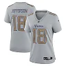 Zennovawear Women's Minnesota Vikings Justin Jefferson Gray Atmosphere Fashion Game Jersey